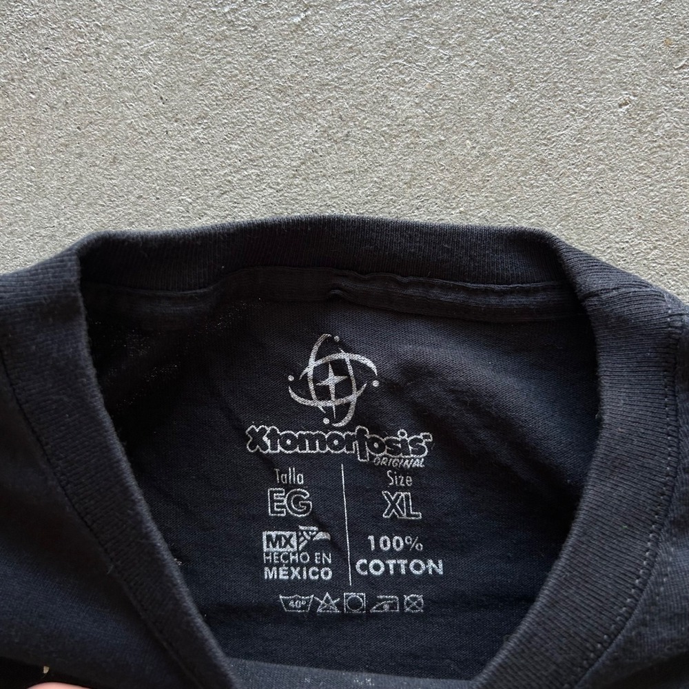 Vintage Xtomorphosis Discipulo De Cristo Shirt Size XL Black Y2K DC Logo Parody - Picture 2 of 6